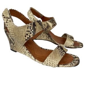Chie Mihara Snakeskin Leather Wedge Sandals Womens Size 41 US 10 - 10.5